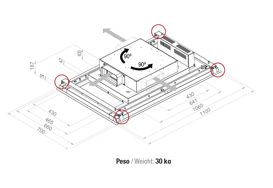 Hota de plafon Pando E-217, 110 cm V.1130 eco PLUS - imagine 3