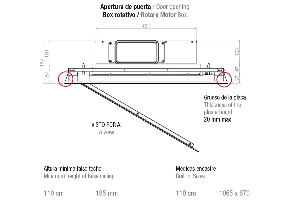 Hota de plafon Pando E-217, 110 cm V.1130 eco PLUS - imagine 4
