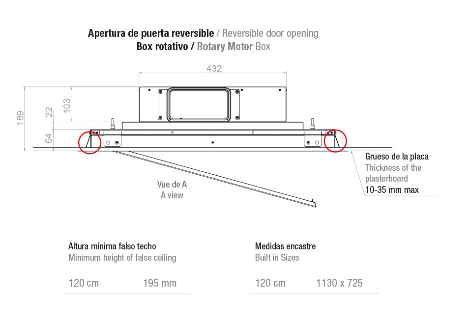 Hota de plafon Pando E-221, 120 cm V.1130 eco PLUS - imagine 4