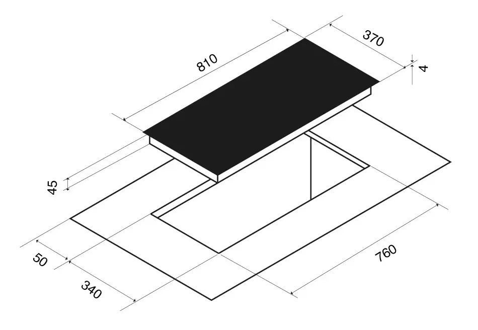 Plită cu inducție Pando PI 3400. 81 cm, 3 ochiuri - imagine 2