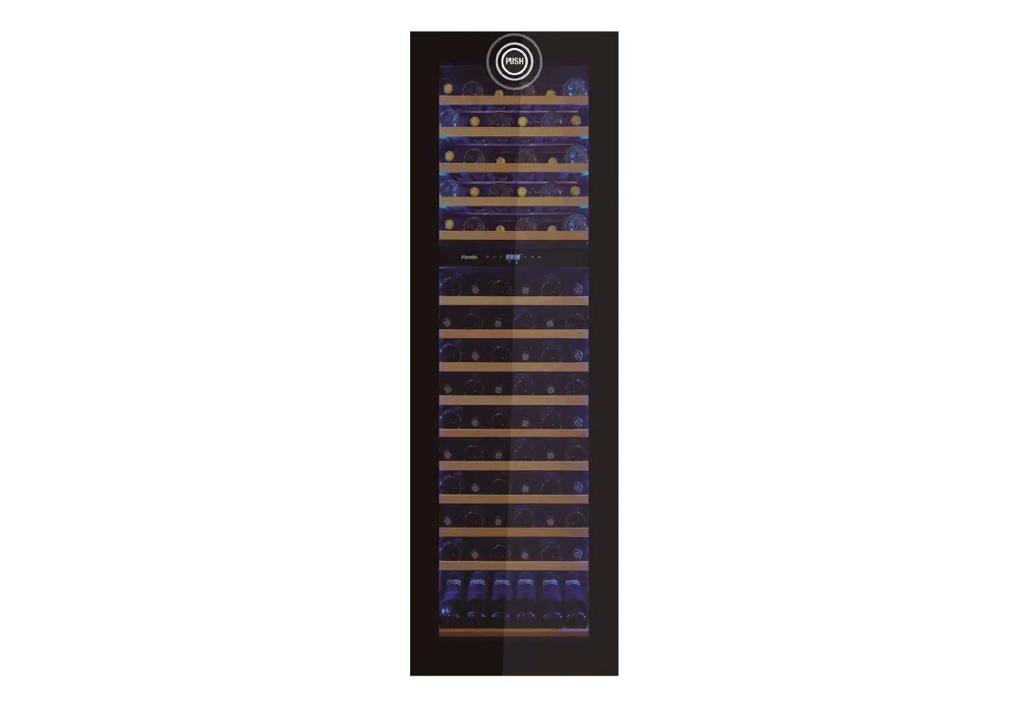Vitrina de vin incorporabila Pando PVMAVP 178-101, latime 60 cm, 101 sticle, 2 zone de racire, deschidere PUSH-TO-OPEN - imagine 2