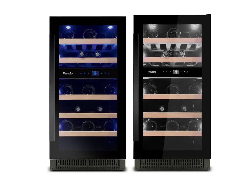 Vitrina de vin incorporabila Pando PVMB 40-28, latime 40 cm, 28 sticle, 2 zone de racire - imagine 2