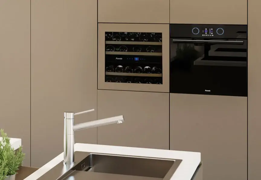 Vitrina de vin incorporabila si panelabila Pando PVMAP 60-23 PA, latime 60 cm, 23 sticle, 2 zone de racire, deschidere PUSH-TO-OPEN - imagine 2
