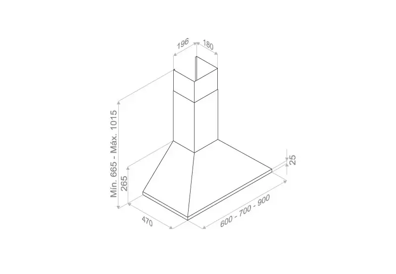 Hota de perete Pando P-221/90 V.730 mc/h - imagine 3