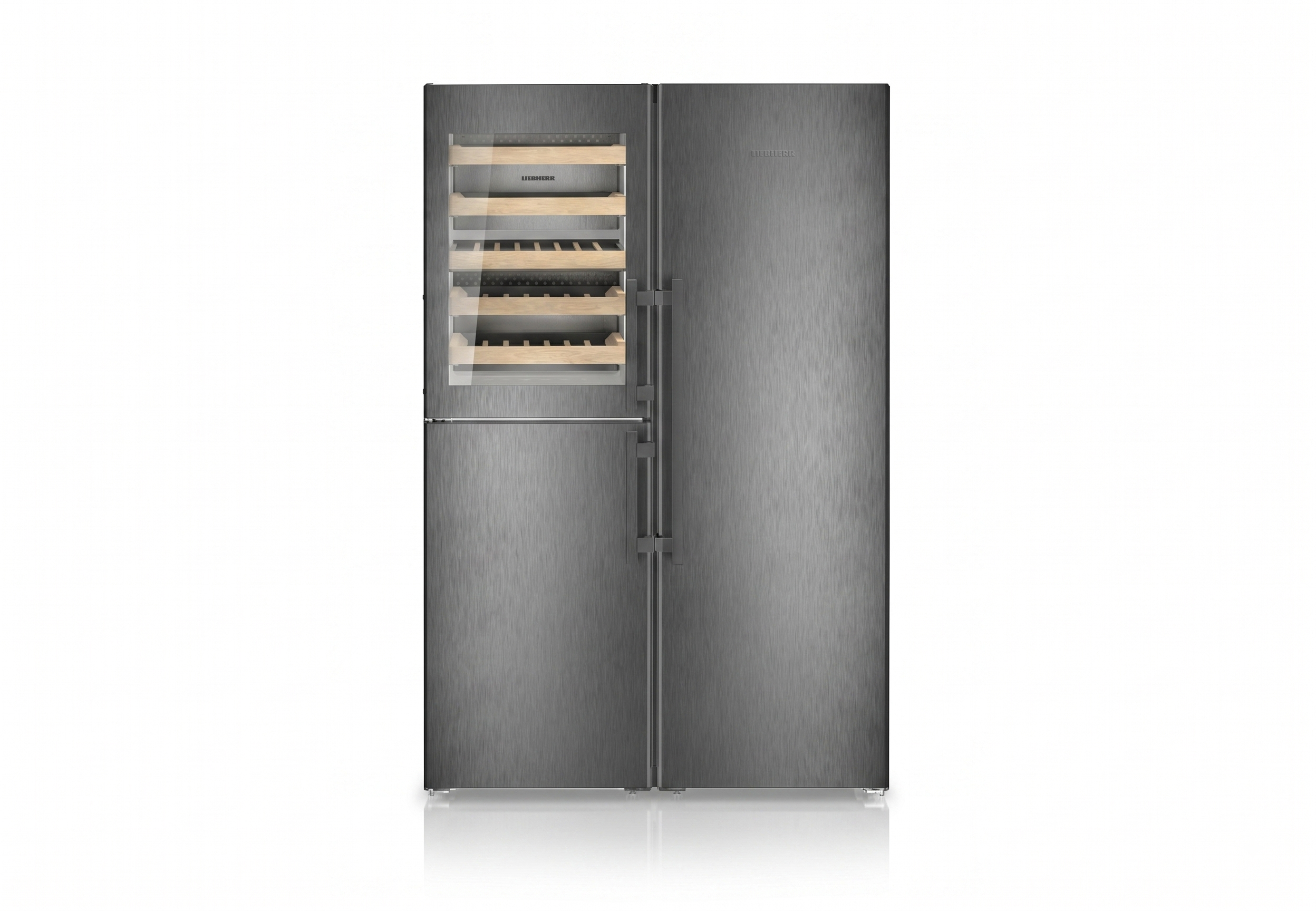 Side by Side LIEBHERR XRCbs 5295 Peak, Duo Cooling, 691 l, H 185.5 cm, compartiment de temperare a vinului, dark inox