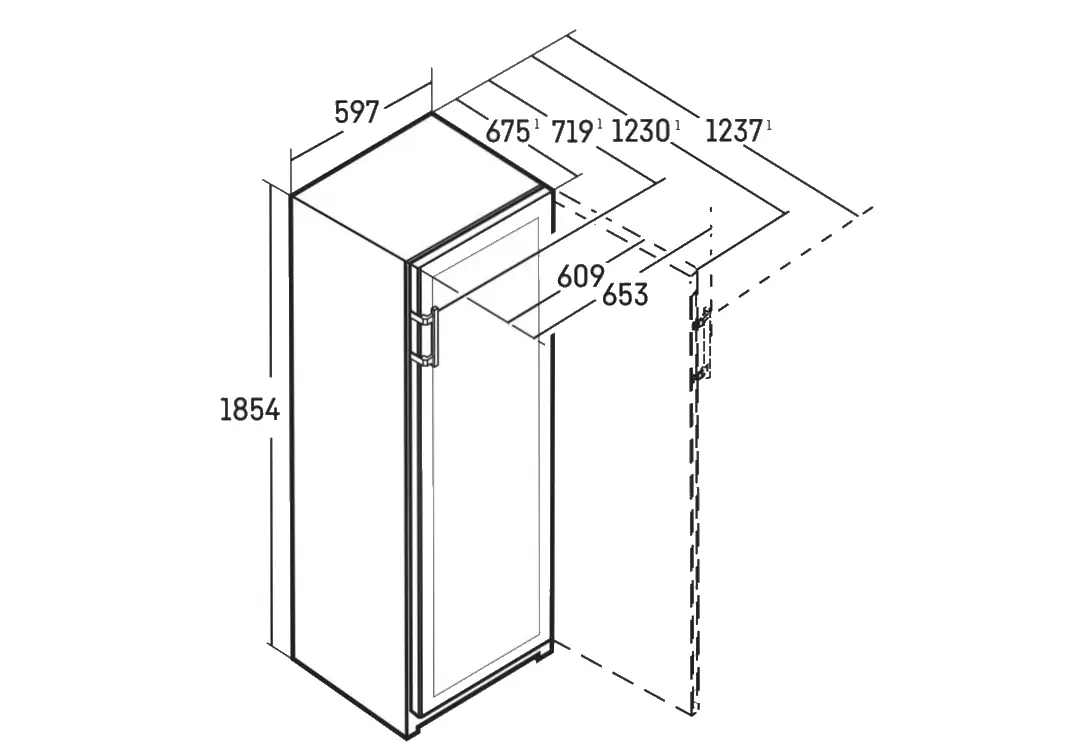 Vitrina pentru vinuri Liebherr WPbsi 5252 Vinidor, 368 l, 155 sticle, Clasa F, 185.4 cm, BlackSteel - imagine 2