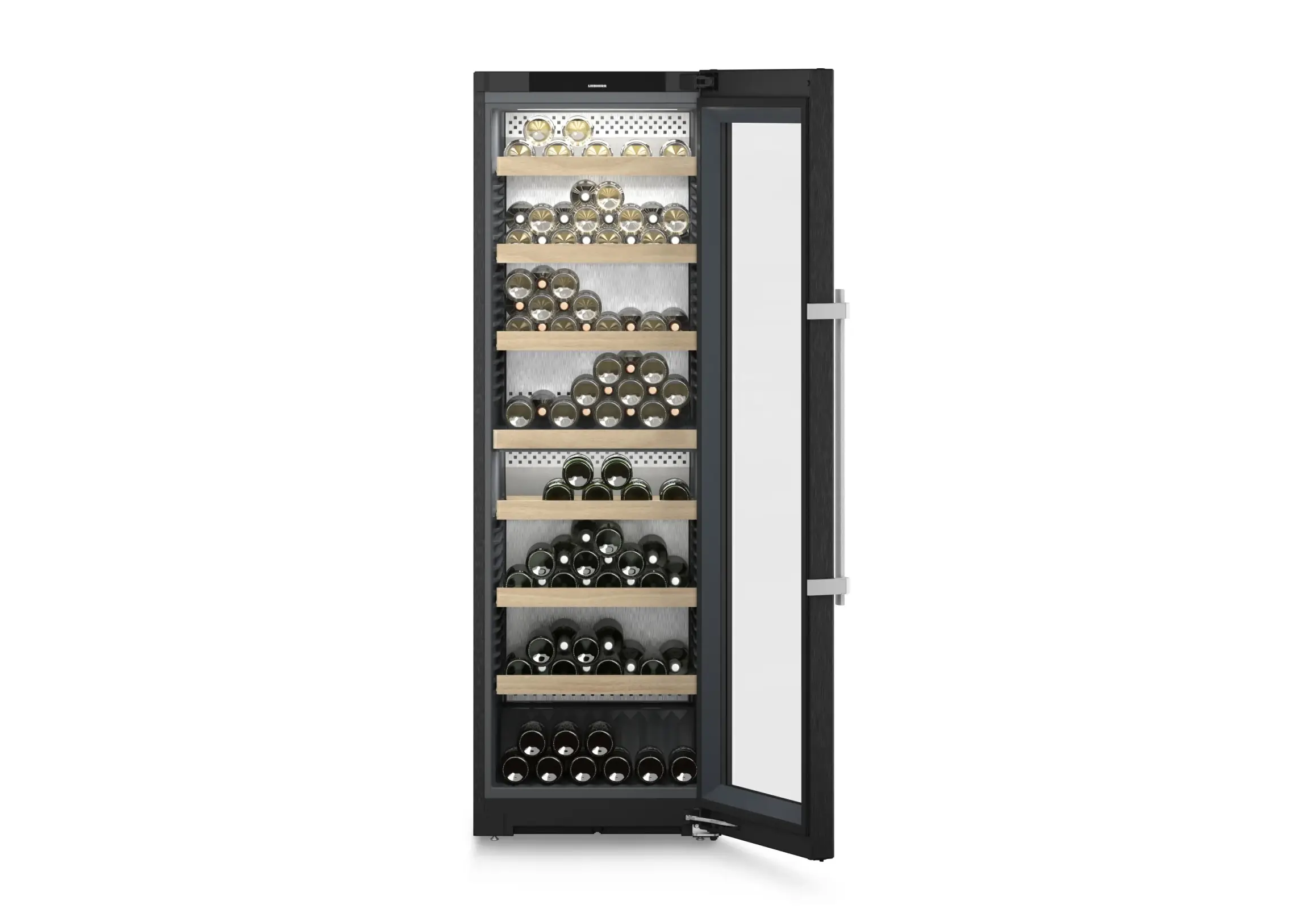 Vitrina pentru vinuri Liebherr WPbsi 5252 Vinidor, 368 l, 155 sticle, Clasa F, 185.4 cm, BlackSteel - imagine 5