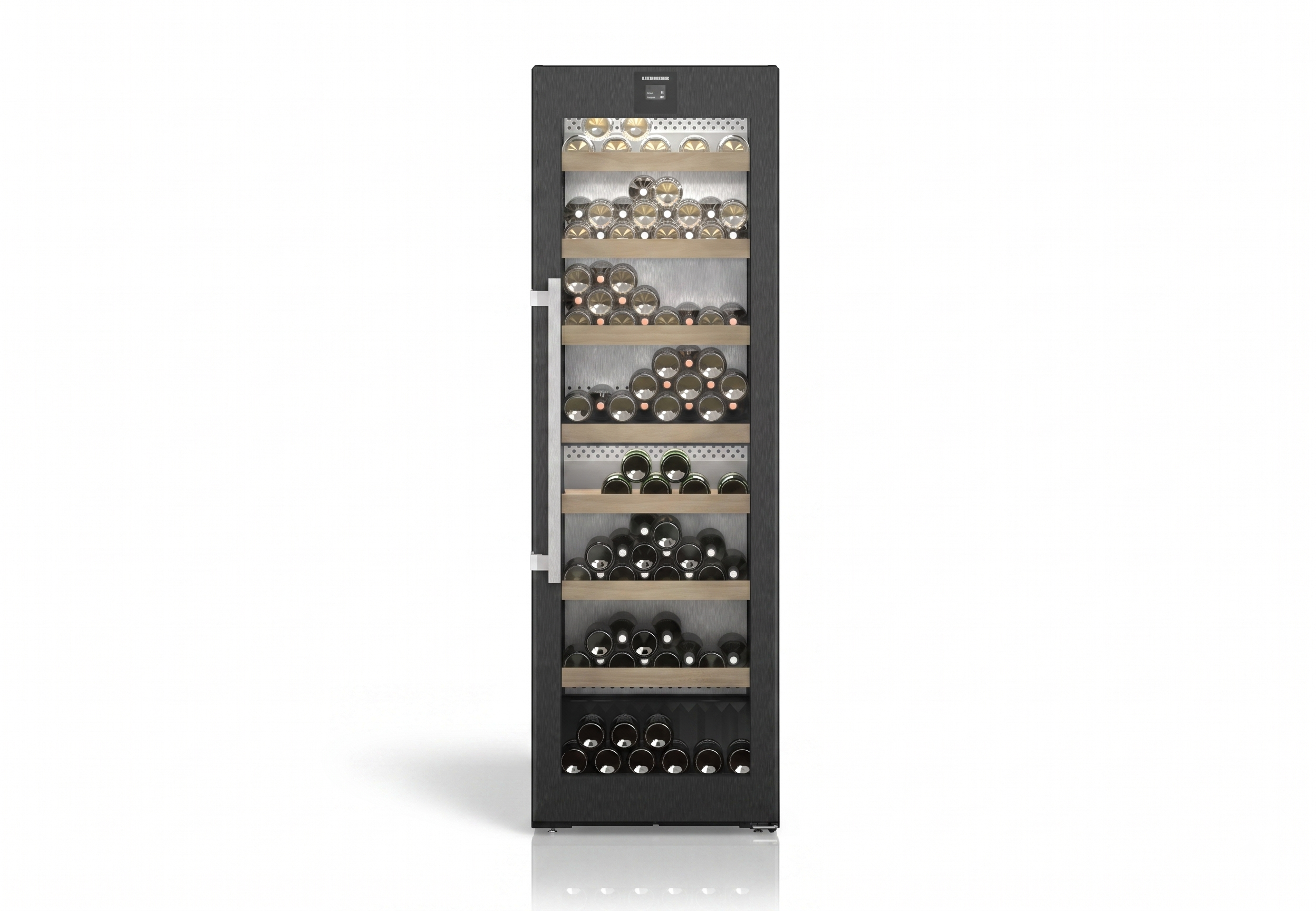 Vitrina pentru vinuri Liebherr WPbsi 5252 Vinidor, 368 l, 155 sticle, Clasa F, 185.4 cm, BlackSteel